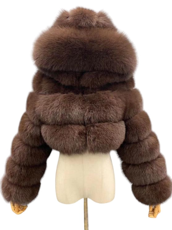 Hooded Faux Fur Bubble Coat