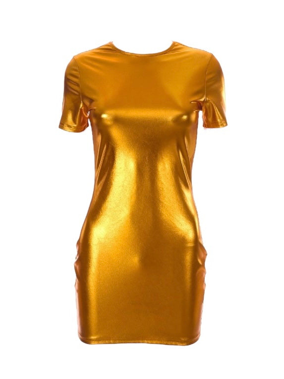 Golden Mini Dress Gold / S Golden Mini Dress Gold / S