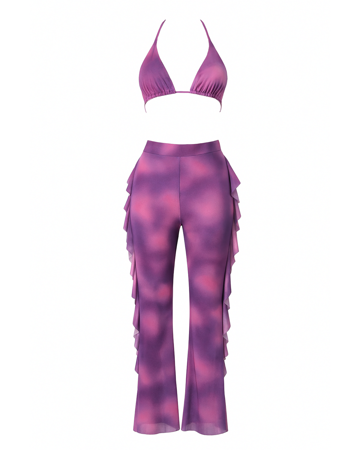 Frill Pants Bralet Beach Set