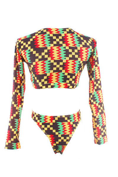 Nia Long Sleeve Ankara Bikini