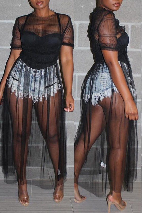 Clear Through Blouse Dress