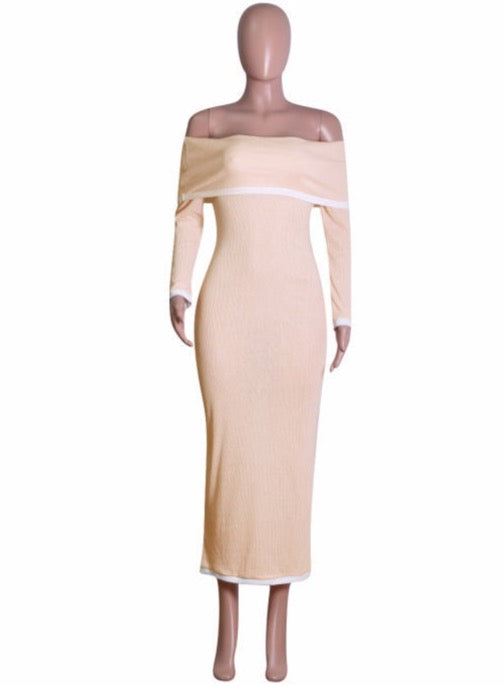 Contrast Show Shoulder Dress