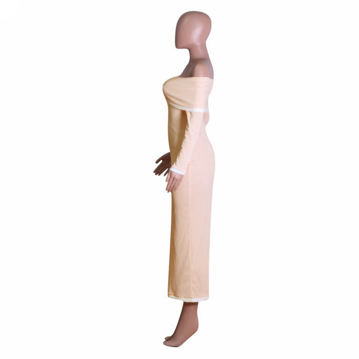 Contrast Show Shoulder Dress