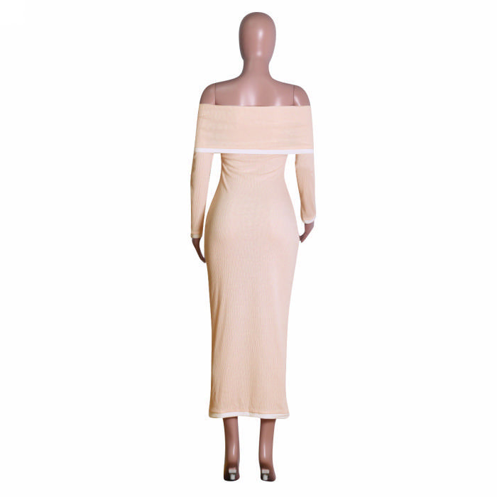 Contrast Show Shoulder Dress