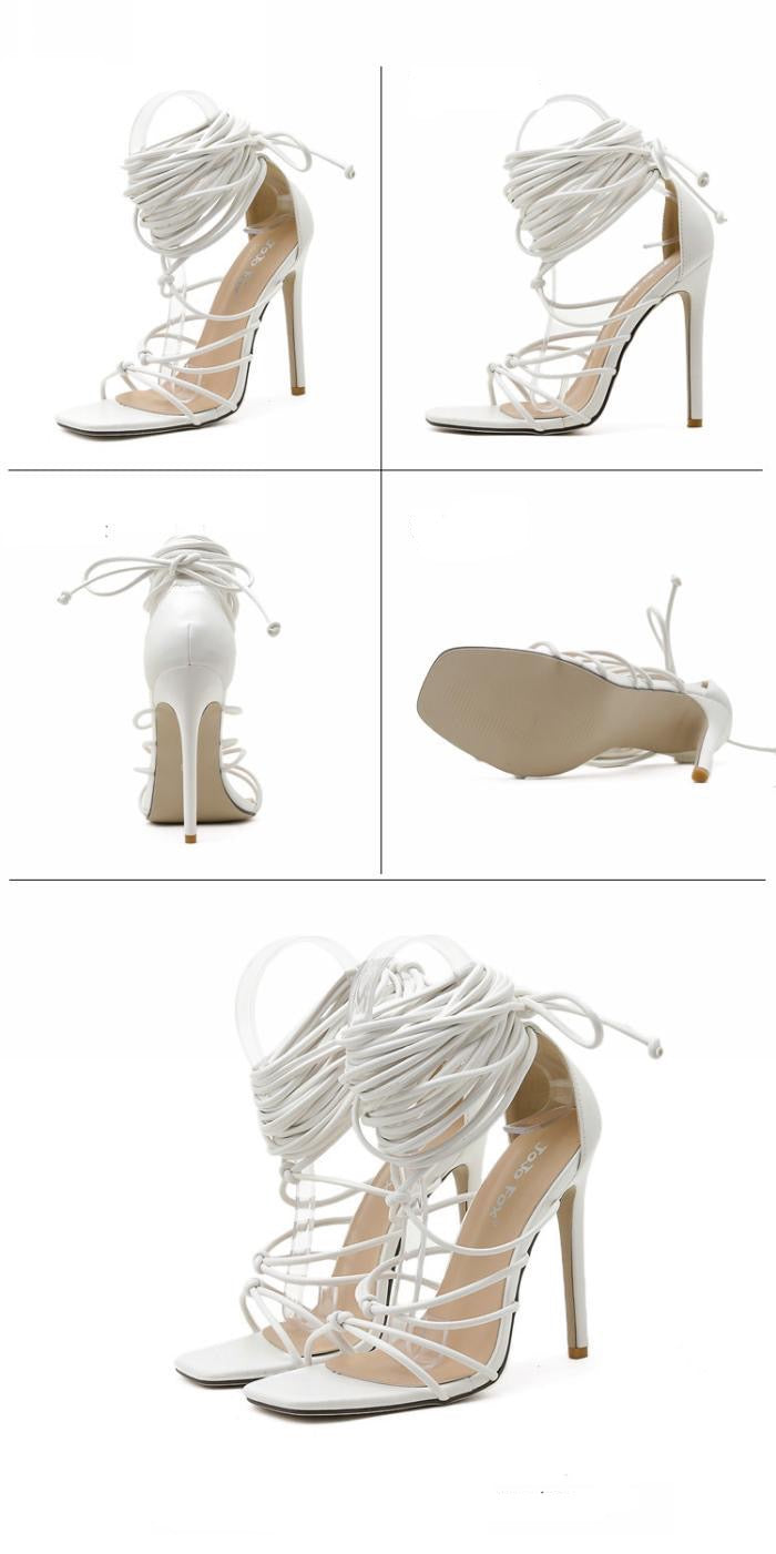 Crista Lace Up Heels