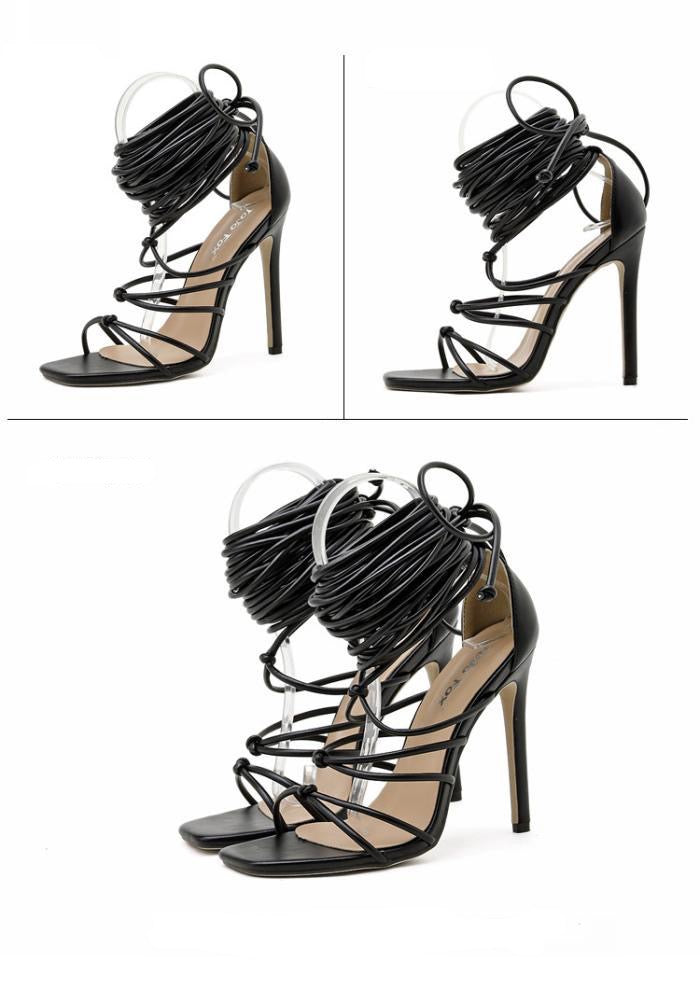 Crista Lace Up Heels