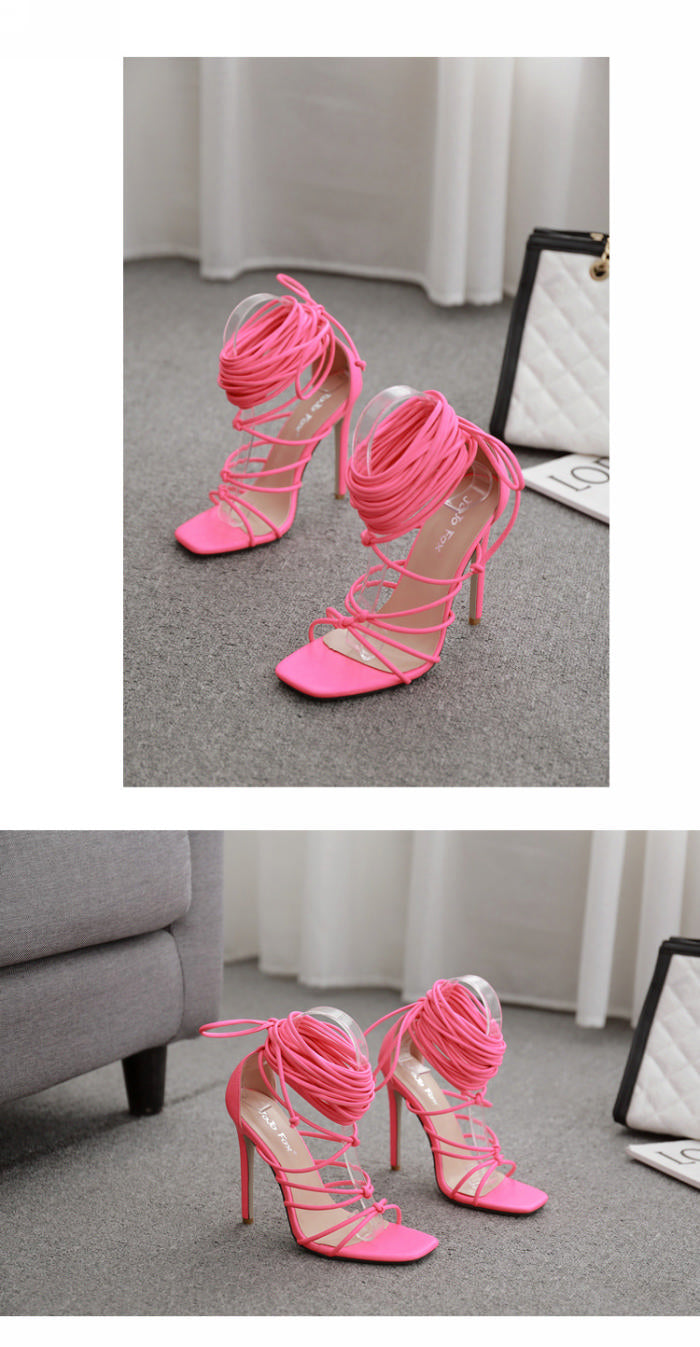 Crista Lace Up Heels