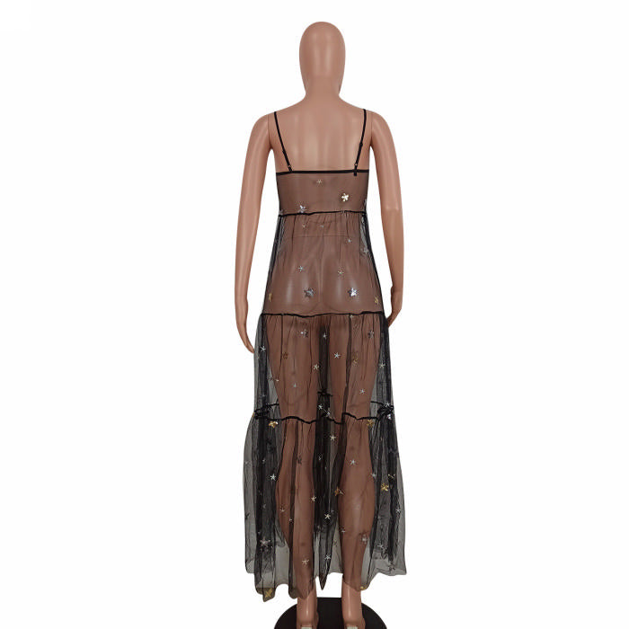 Star Through Blouse Dress
