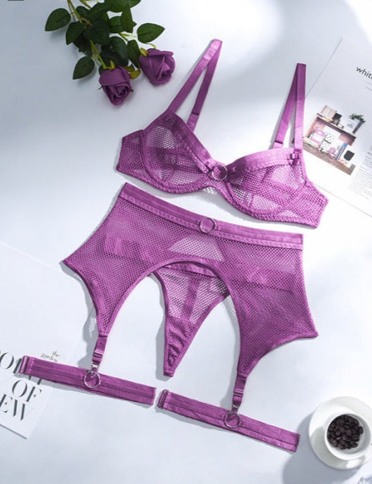 Netted Suspender Set