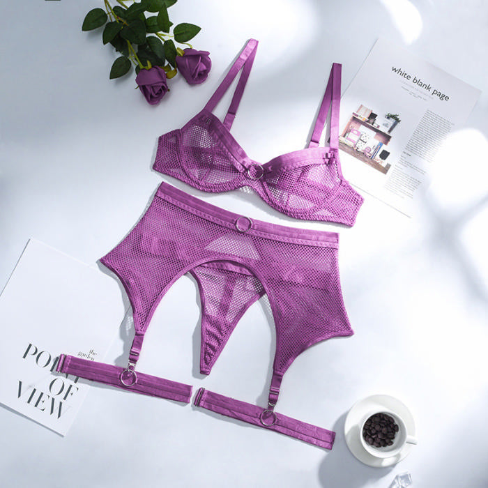 Netted Suspender Set
