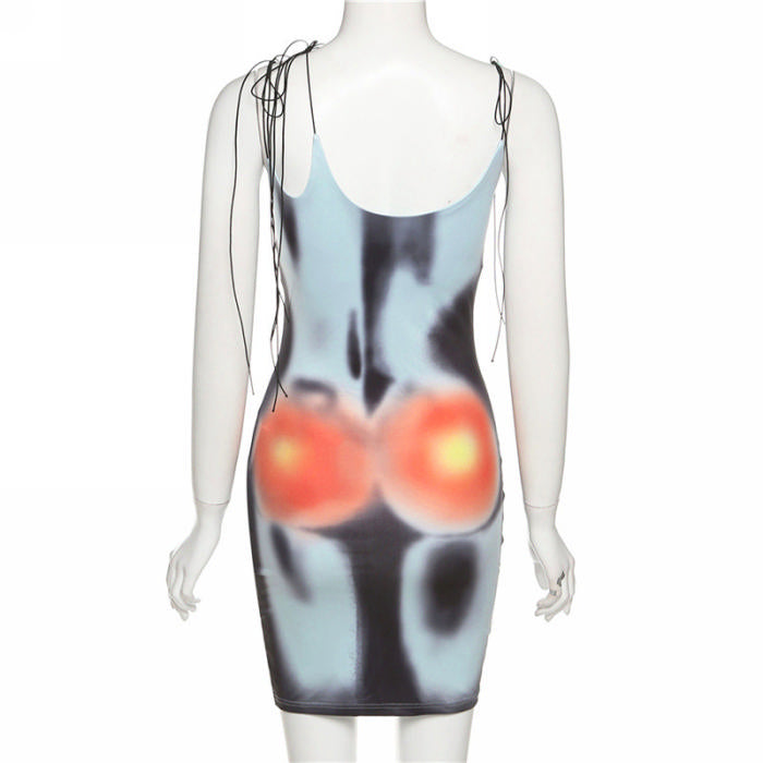Flamed Cutted Nude Me Dress