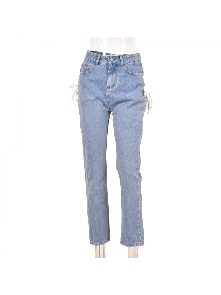 Slayed Lace Up Jeans