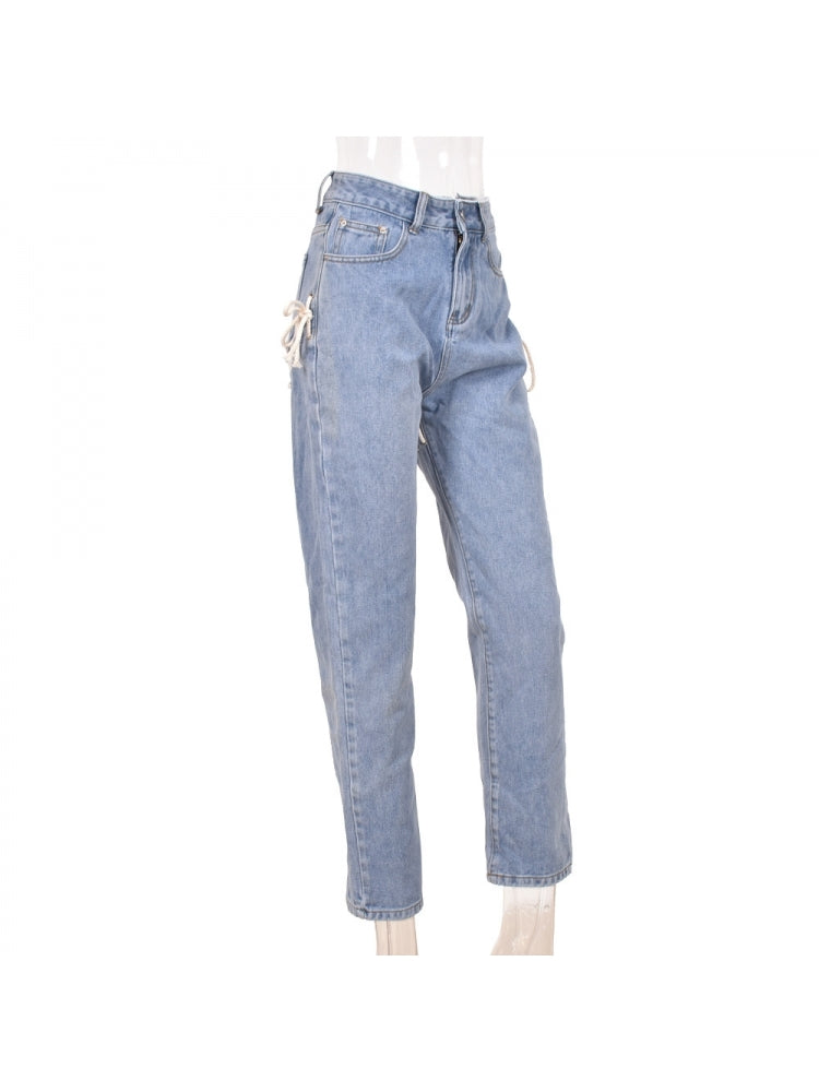 Slayed Lace Up Jeans