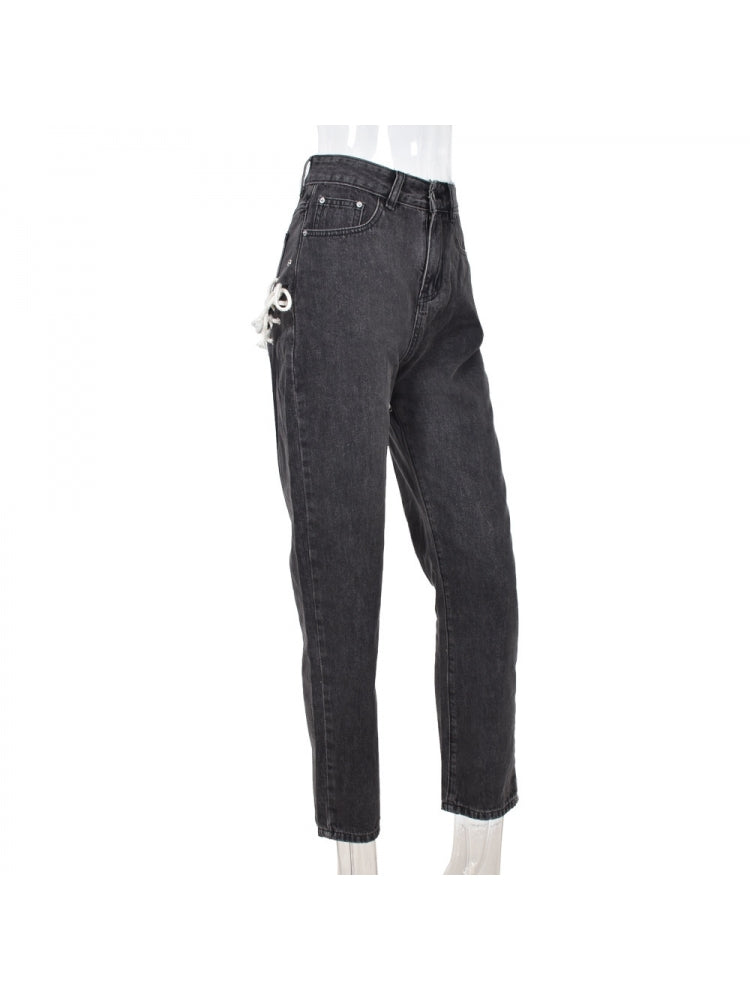 Slayed Lace Up Jeans