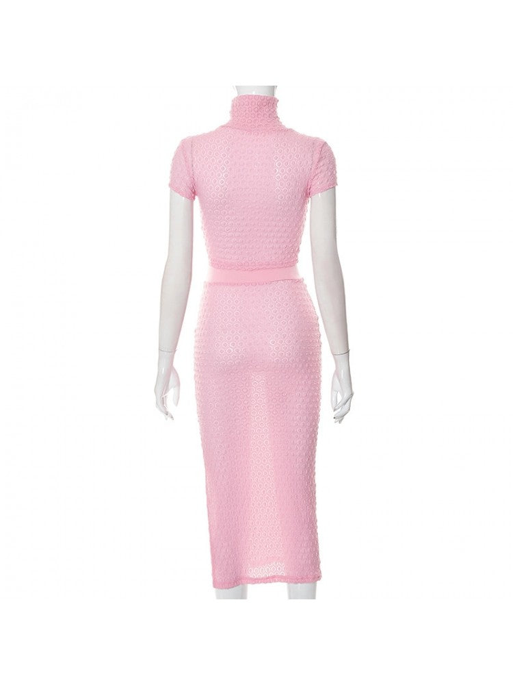 Waffle Turtle Neck Set