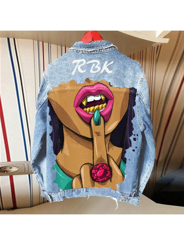 Gem Lip Denim Jacket