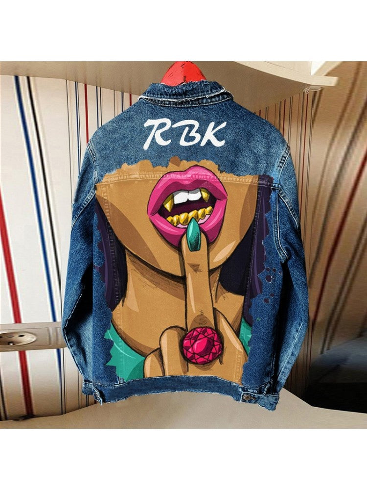 Gem Lip Denim Jacket