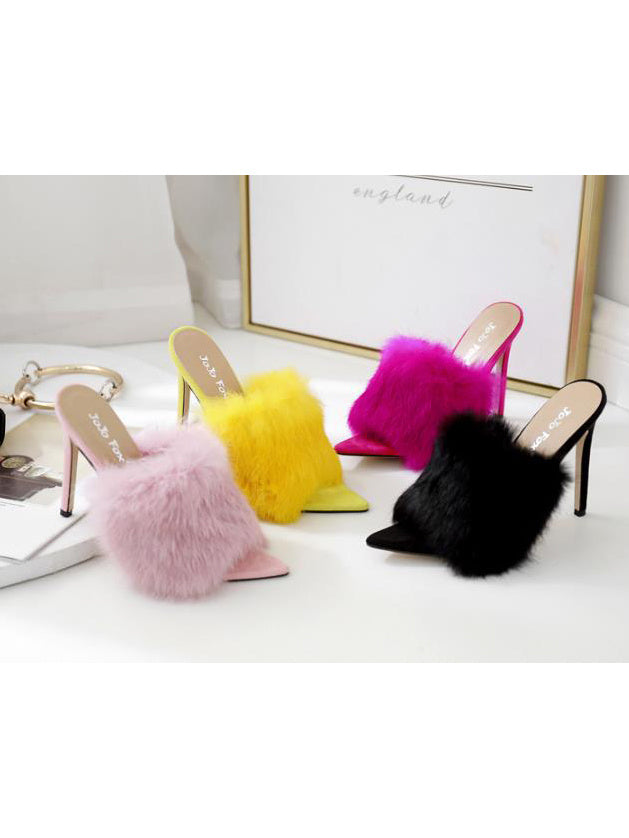 Fur Luv Mule Heels