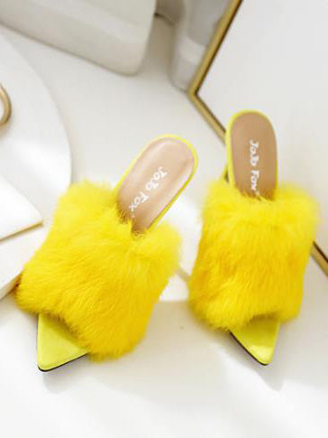 Fur Luv Mule Heels