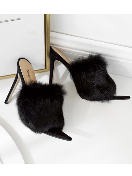Fur Luv Mule Heels