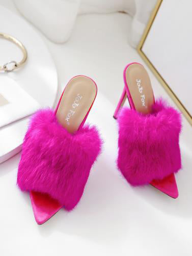 Fur Luv Mule Heels