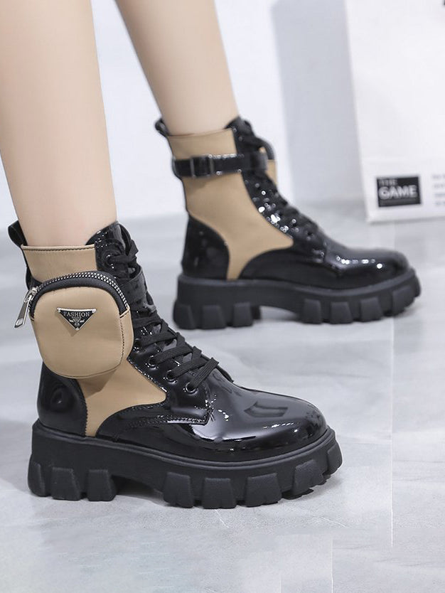 Suave Contrast Combat Boots