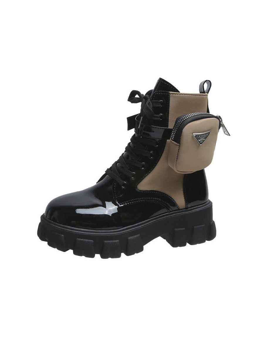 Suave Contrast Combat Boots