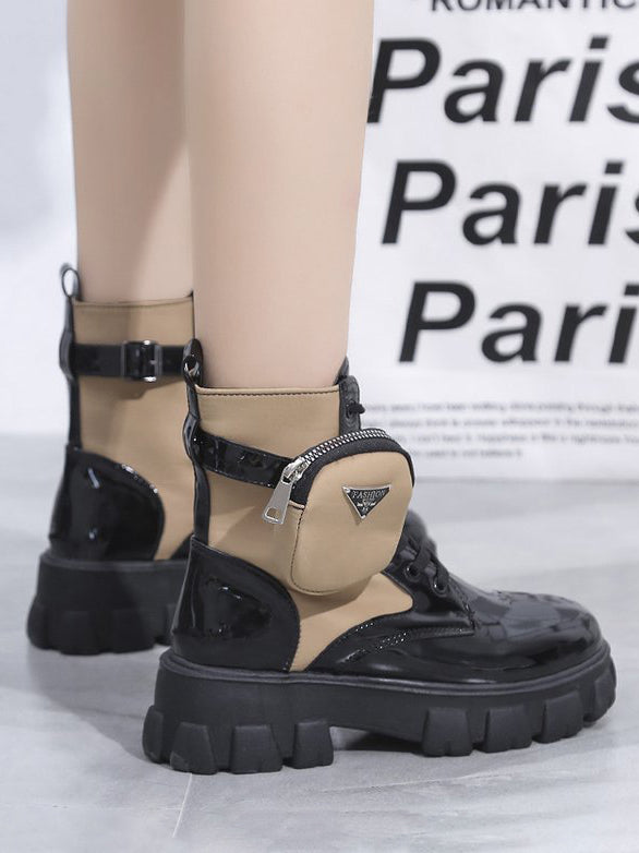 Suave Contrast Combat Boots
