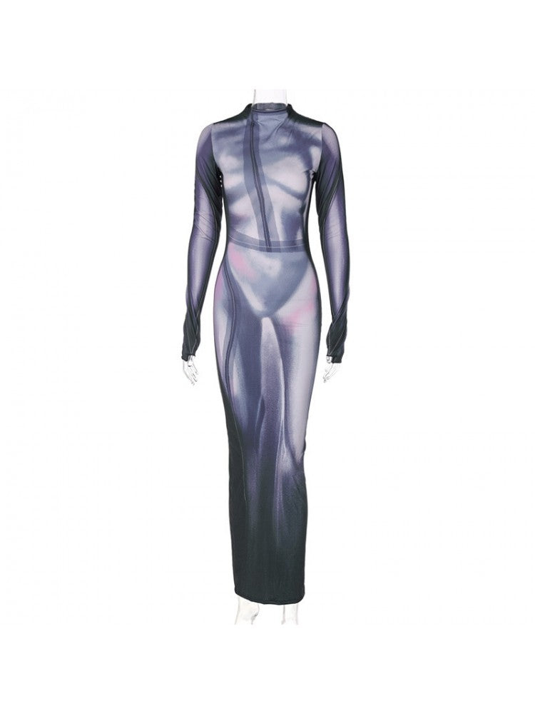 Nude Me Stract Maxi Dress