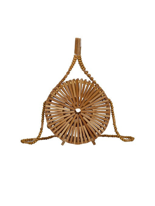 Bead Bamboo Basket Bag