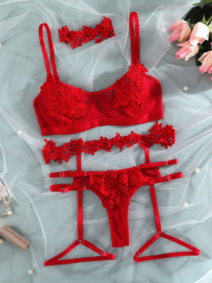 Petal Dash Lingerie Set (4 Pieces)