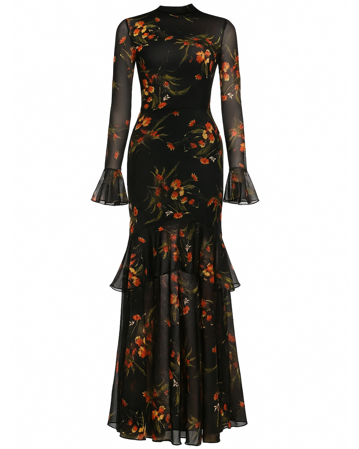 Floral Flutter Maxi Dress