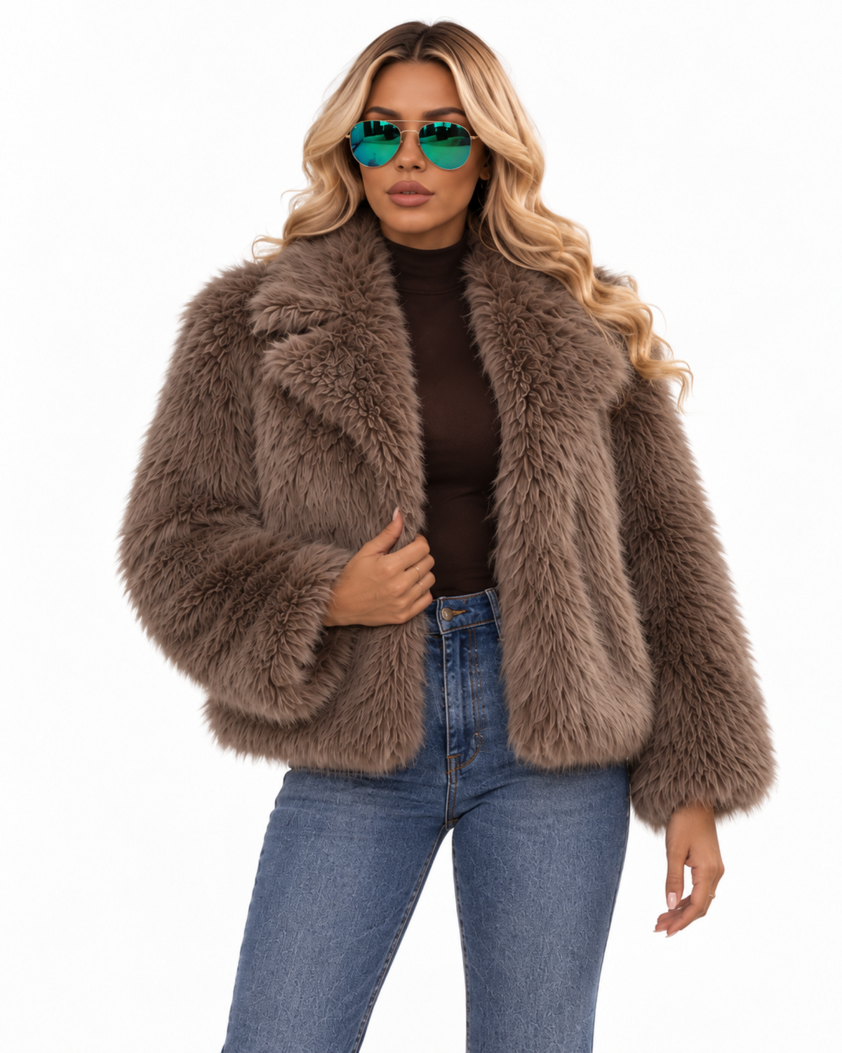 Plush Drop Faux Fur Coat
