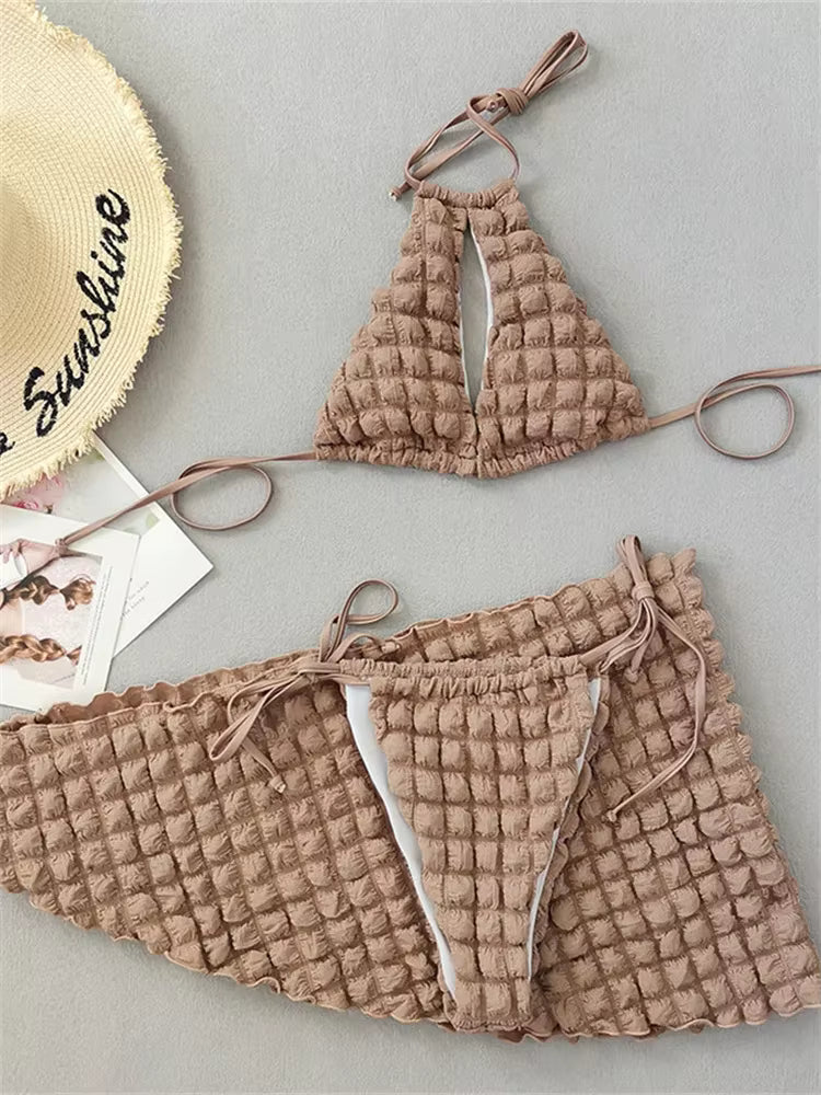 Waffled Sarong Bikini