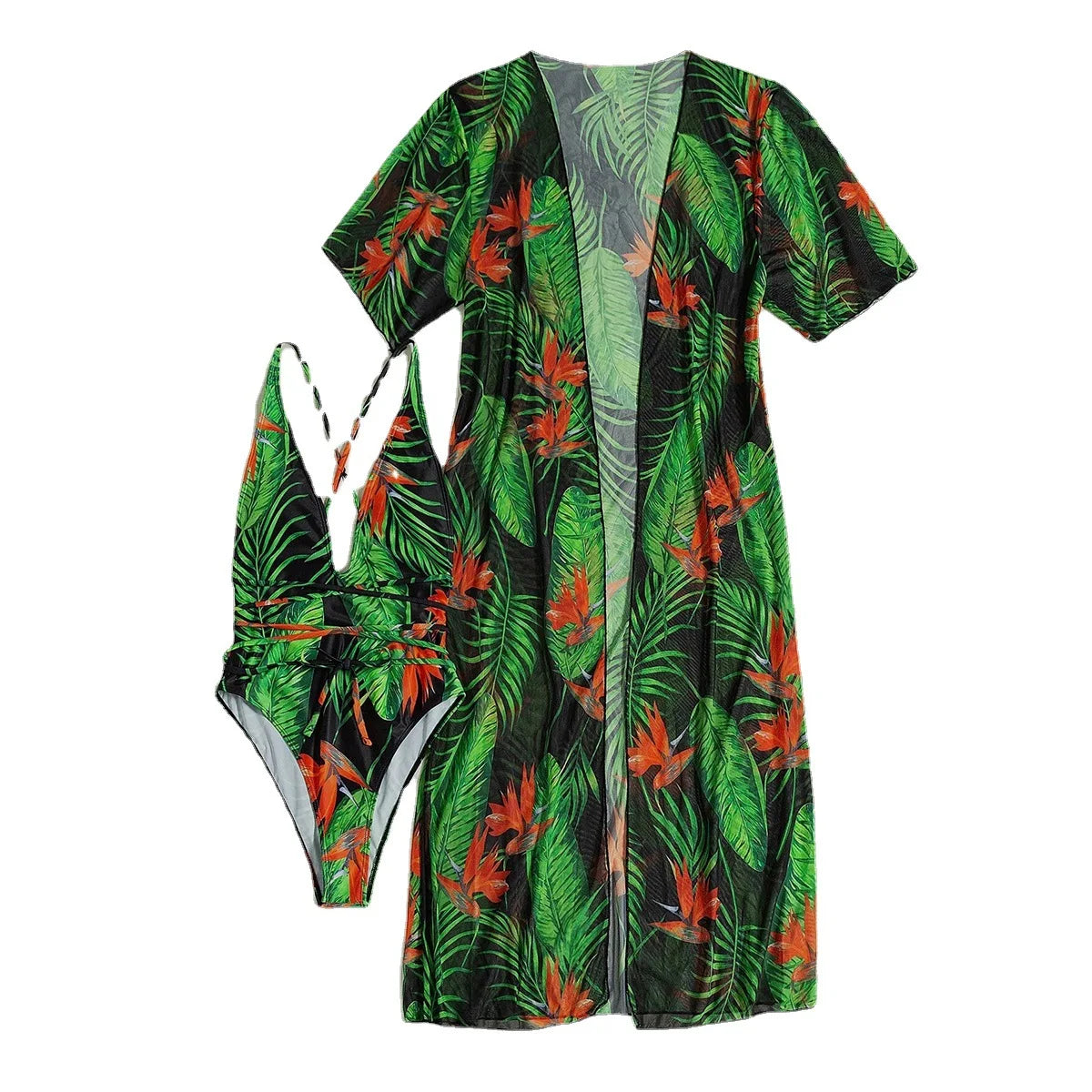 Mia Tropical Bikini & Kimono Set