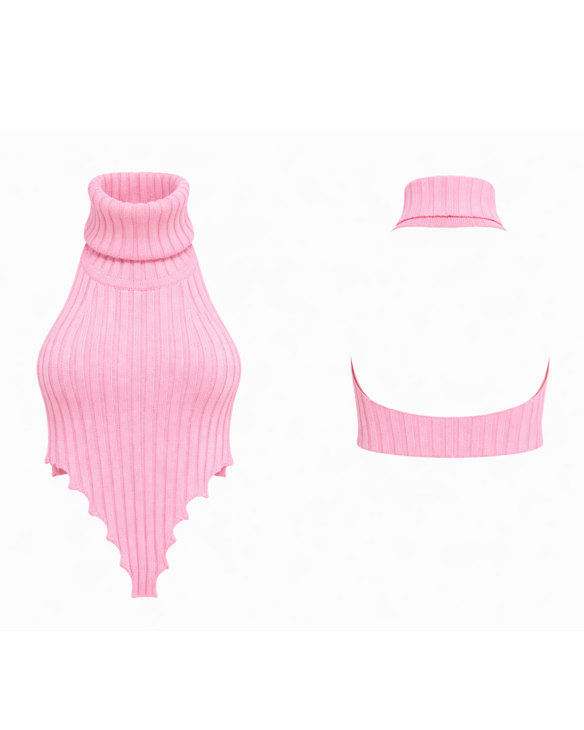 Open Back Ribbed Halter Top