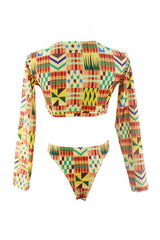 Tia Long Sleeve Ankara Bikini