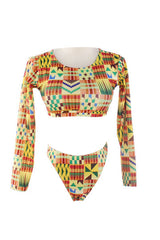 Tia Long Sleeve Ankara Bikini