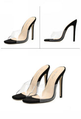 Simplest Clear Mule Heels