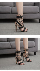 Snake Belt Up Heels