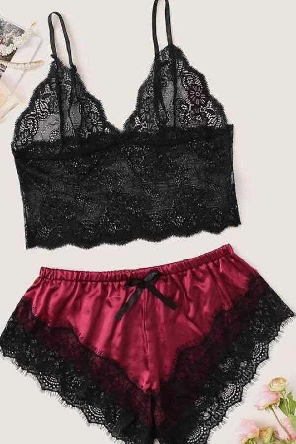 Floral Lacey Night Set