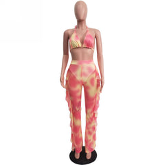 Frill Pants Bralet Beach Set