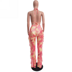 Frill Pants Bralet Beach Set
