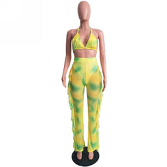 Frill Pants Bralet Beach Set