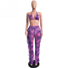 Frill Pants Bralet Beach Set