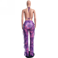 Frill Pants Bralet Beach Set