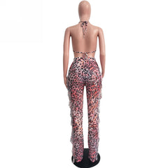 Frill Pants Bralet Beach Set