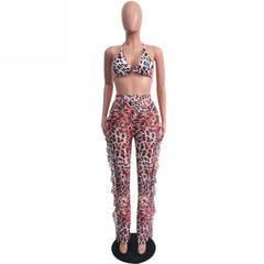 Frill Pants Bralet Beach Set