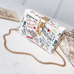 Boxed Doodle Clutch Bag