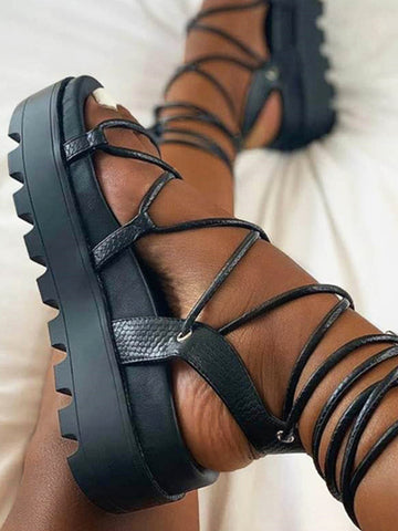 Wrap Around Platform Sandals